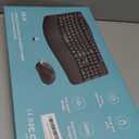 Wireless Keyboard and Mouse Combo,2.4G Full Size Wave Keys Ergonomic Keyboard with Wrist Rest for Natural Typing, 3 DPI Adjustable Ergonomic Silent Mouse for Computer/Laptop/Windows/Mac (Black)