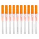 Body Piercing Needles I.V. Catheter Cannula Ear Nose Septum Navel Sterile Piercing Needles Tattoo Tool, 10pcs 14G Orange