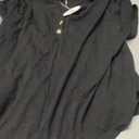 ANRABESS Womens Short Sleeve Henley Tops V Neck Dressy Casual Blouses Summer Trendy Tee Shirts 2025 Vacation Fashion Clothes, Black, XL