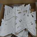 Mudder 10 Pcs Snowflake Paper Lantern Paper Star Lantern with 14 LED Light Paper Lamp Frozen Party Hanging Decoration for Christmas Weddings New Year Birthday Holiday Celebration, White