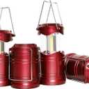 Lichamp LED Camping Lantern, 4 Pack Battery Powered Flashlight for Power Outages, Portable Collapsible Hanging Light Essential for Home, Outdoor, Emergency Lamp Survival Kit Gear for Hurricane, B4BD