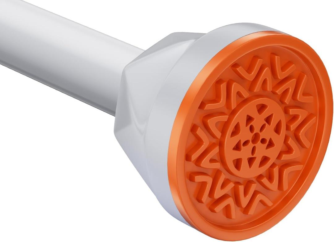 White Shower Curtain Rod 32-80 inch, Adjustable hower Rods for Bathroom, Stainless Steel, Never Rust, No Drill