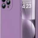 bicol for iPhone 15 Pro Case with Screen Protector,Enhanced Camera Lens Protection,Soft Liquid Silicone Slim Fit Protective Phone Cover 6.1" Light Purple