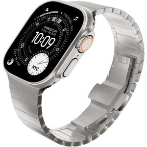 [RECOMMENDED by NYT Wirecutter] Stainless Steel Band Compatible for Apple Watch Band Ultra 3/2/1 49mm Series 11/10 46mm/42mm Series 9/8/7 45mm/41mm Series SE/6/5/4 44mm/40mm Series 3/2/1 42mm/38mm (Titanium)