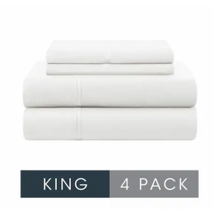 Modavari Home Fashion Egyptian Cotton King White Sheet set 4 piesrking 78×80×16 in ,110×104 in,20×41 in,fits mattress depth 18in