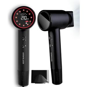Quiet Ionic Hair Dryer - High Speed Fast Drying Blow Dryer with LCD Display, Noise Reduction Technology - Lightweight & Ergonomic Design
