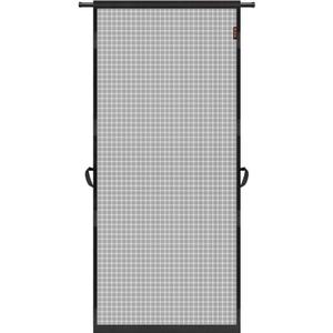 MAGZO Hanging Screen Door, Fits Door Size 28" x 80" (Curtain Size 30'' x 81''), Upgraded Fiberglass Mesh Net with Tension Rod&Hook&Loop (One Piece Can be Installed in 2 Ways), Weighted Bottom, Grey