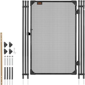 VEVOR Pool Fence, 4 x 2.5 FT Pool Gate for Inground Pools, Pool Safety Fence Gate Kit with Stainless Steel Latch, Removable Child Safety Pool Fencing, Black, 4FTx2.5FT