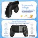 FASTSNAIL Grips Compatible with Nintendo Switch for Joy Con & OLED Model for Joycon, Wear-Resistant Handle Kit and Non-Slip Thumb Grips for Switch Joycon 1 Controller 2 Pack (Black)