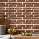 Commomy 3D Peel and Stick Brick,Ultralight Thin PVC Faux Brick Wall Panels,10 Pcs 15.74"x11.8" Fake Brick Tiles for Quick Intall Interior Kitchen,Bedroom,Living Room,RV,Not Real Brick,Not Heavy Tiles