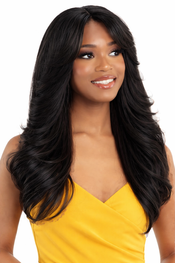 Shake-N-Go Equal Curtain Bang Lace Wig - Black