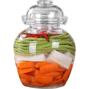 2.5 Liter Pickle Jar Glass Jar with Lid, Fermentation Kit with Water Seal Airlock Lid, Canning Jar for Pickles, Kimchi, Sauerkraut, Kombucha, Paocai