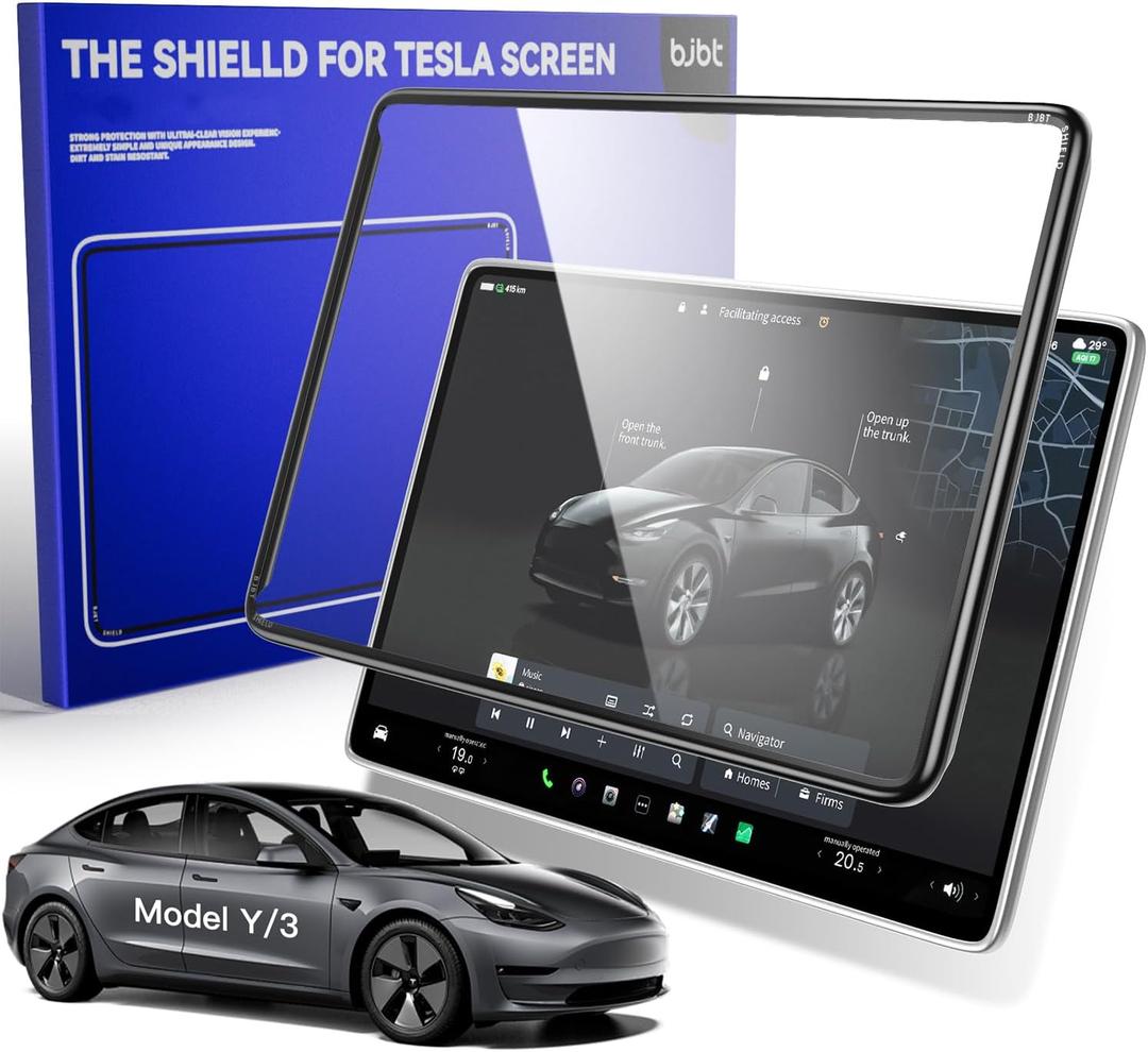 Tempered Glass Screen Protector for Tesla Model Y Juniper Accessories 2025/2026 & for Tesla Model 3 (2024/2025/2026) 15.4 Inch, Tempered Glass Case with Protective Frame, HD & 9H Anti-Scratch