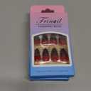 Frinail Black Ombre Press On Nails, Glossy Red Black Gradient French Tip Medium Almond Fake Nails for Women, Reusable Glue On Nails in 15 Sizes,30Pcs False Nail Kit, Pack of 3