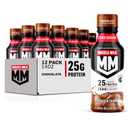 Muscle Milk Genuine Protein Shake, Chocolate, 14 Fl Oz Bottle, 12 Pack, 25g Protein, Zero Sugar, Calcium, Vitamins A, C & D, 6g Fiber, Energizing Snack, Workout Recovery, (BBD 11/15/26)