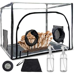 Large Mushroom Growing Room Kit, Still Air Box High-Visibility Tear-Resistant Wrinkle Resistant Mycology Mushroom Grow Tent, Fume Hood Propagation Breeding Stations for Mushroom Spores Substrate