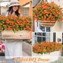 Fall Decor, Fake Mums, 24 Bundles Fall Flowers, UV Resistant Artificial Mums for Outdoors, Faux Mums for Outside, Fall Flowers Plants Artificial for Decoration For Home Porch Thanksgiving - Orange Red