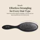 Kitsch Recycled Plastic Wet/Dry Hair Brush, Detangling Tool for Curly or Straight Styles, Brush for Tangled Strands, Flexible Hairbrush Bristles, Brushes for Women & Men, Adults & Kids - Flexi Black