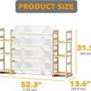 SpaceAid Toy Storage Organizer with 6 Shelves and 12 Bins, Bookshelf/Bookcase, Kids Bin Shelf, Toys Box for Playroom Organization for Bedroom & Room Decor, White, 52.3" W