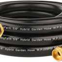 Hybrid Garden Hose 25FT - 5/8" Heavy Duty Flexible Rubber Hose with GHT Brass Fittings - UV-Resistant Leak-proof Ideal for Lawn & Outdoor Use