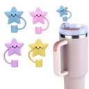 Straw Topper 18PK Cups, Star, Multicolor