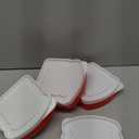 Didaey 4 Pcs Sandwich Containers Box for Lunch Toast Shape Food Storage Reusable Plastic Sandwich Holder Red White Kids or Adult Lunch Box for Bread Snack Meal Food Storage,14 oz