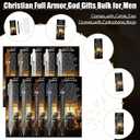 Lincia 50 Sets Multicolor Christian Fathers Day Church Gifts for Men Full Armor of God Bible Verse Ballpoint Pens and Religious Bookmarks Pastor Appreciation Gifts for Godfather Church Staff