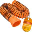 Flexible Duct Hose 8 Inch 25 Feet PVC Ducting Hose Flame Retardant with Adjustable Rope and D-Ring for Utility Blower Exhaust Fan