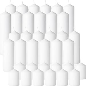 36 Pcs White Pillar Candles Bulk Set，3 Different Lengths 2 x 3/4/6 Inch (12 Each)，Hurricane Candles，Dripless Unscented Smokeless，Gives You a Better Atmosphere When Organizing an Event Party.
