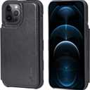 Arae Compatible for iPhone 12 Pro Max Case with Card Holder - Wallet Case with PU Leather Card Pockets Back Flip Cover for iPhone 12 Pro Max 6.7 inch - Black