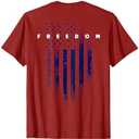 On Back USA Patriotic Pride Grunge American Flag Freedom T-Shirt, 2XL
