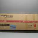 SONGMICS Jewelry Cabinet Armoire, Lockable Wall-Mounted Organizer Unit with 2 Plastic Cosmetic Storage Trays, Full-Length Frameless Mirror, White UJJC001W01