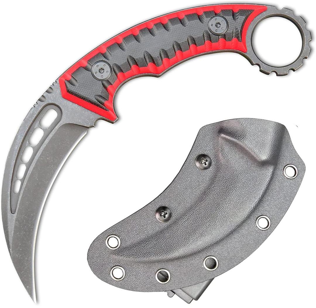 Gtk112 Claw knife,Fixed Blade Knife,D2 Steel Blade +G10 Handle Outdoor Camping Hunting Survival Knives,EDC Tool Knifes with Kydex Sheath
(Red) Gtk112 Claw knife,Fixed Blade Knife,D2 Steel Blade +G10 Handle Outdoor Camping Hunting Survival Knives,EDC Tool Knifes with Kydex Sheath
(Red)
