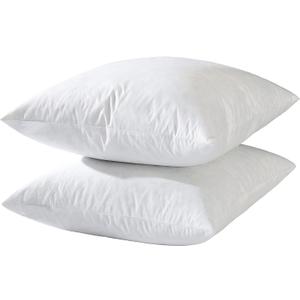24x24 Euro Throw Pillow Inserts-Down Feather Pillow Inserts-Cotton Fabric-Set of 2-White.