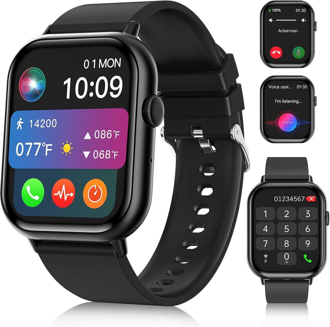 Smart Watches for Men Women (Answer/Make Call), 2.01" HD Screen Fitness Tracker Watch with Blood Pressure/Heart Rate/Sleep Monitor, Smart Watch for Android iOS Phones, IP67 Waterproof Sport Watch