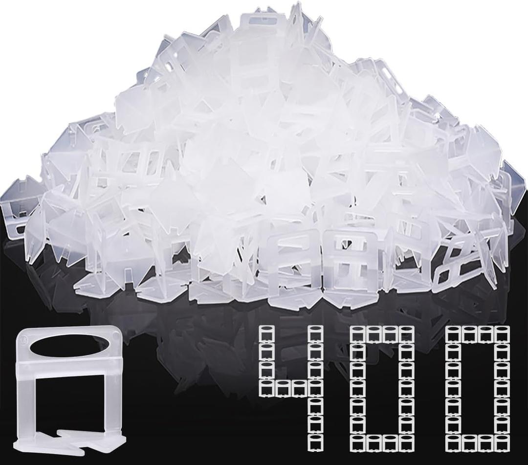 DGSL Tile Leveling System, 400-Piece Tile Spacers Clips 1/16 Inch Tile Tools, Tile Installation Tools for Professional Ceramic Tile and Stone Installation