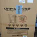 51.18" Extra Tall Pet Gate for Doorways Auto Close, Walk Thru Metal Cat Gates 30.7"-38.20" w, Adjustable Width with Extension Kits,No Drilling Pressure Mount Kit (White)
