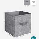 SONGMICS Storage Cubes, 11-Inch Non-Woven Fabric Bins with Double Handles, Set of 6, Closet Organizers for Shelves, Foldable, for Clothes, Cattail Gray UROB26LG