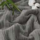 PHF Cooling Muslin King Blanket for Hot Sleepers, 60% Rayon Derived from Bamboo, 40% Cotton for Summer, 4-Layer Breathable Gauze Blanket for Bed Couch, 108"x90", Grey