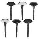 6 Pcs Fluffy Facial Fan Brushes, 3 Styles Large Fan Fluffy Facial Brushes Esthetician, Professional Esthetician Brushes for Powder, Blush, Highlighter and Contouring