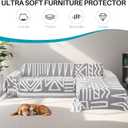 Boho Sectional Couch Covers 2 Pieces, L Shaped Sofa Cover, Chenille Couch Cover for Dogs Washable, Couch Cover Blanket, Sofa Slipcover for 2-3 Cushion Couch