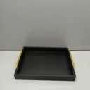16"x12" Serving Trays with Handles, Black Decorative Serving Tray, Ottoman Trays for, Living Room, Bathroom, and Outdoors Decorative Trays (Black)
