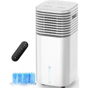 FANCOLE Windowless Portable Air Conditioners with 4Modes & 3Speeds, 15H Timer for Smart Auto-off, 2Gal Tank for 20H Cooling, Evaporative Air Cooler 17 FT Remote, 120 Swing Swamp Cooler No Hose Needed
