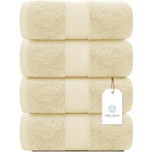 Beige Classic Luxury Bath Towels - Cotton Towel |12"-12" | 12 Pack | Beige