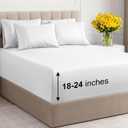 Extra Deep Queen Sheet Set - 6 Piece Breathable and Cooling Sheets - Hotel Luxury Bed Sheets Set - Easy & Secure Fit - Soft, Wrinkle Free and Comfy Sheets Set - White Sheet Set with Extra Deep Pockets