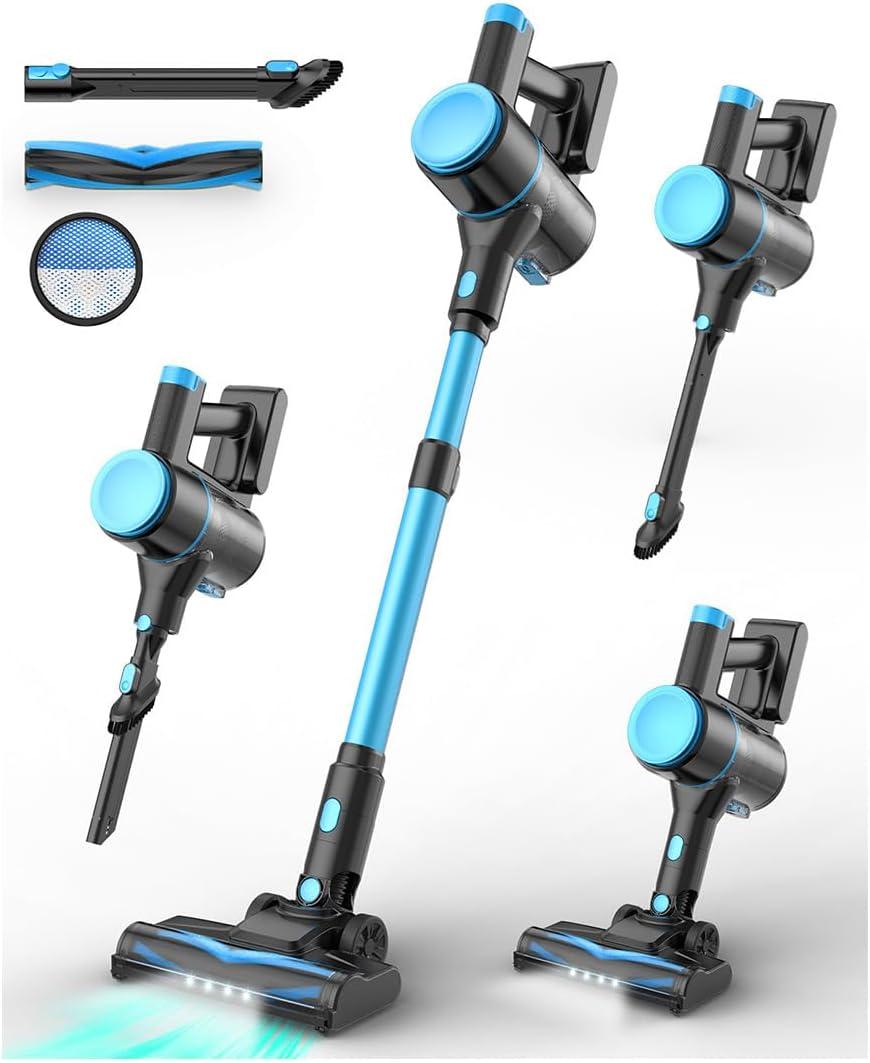 UML0 N8 Cordless Vacuum Cleaner,Lightweight Stick Vacuum with Powerful Suction,2200mAh Battery, 40 Mins Runtime,Self-Standing,Rechargeable Vacuum Cleaners for Home Hardwood Floor Carpet Pet Hair