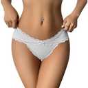 Avidlove Womens Underwear Cotton Panties Cheeky Bikini Underpanties Lace Stretch Hipster Briefs, XL
