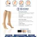 Truform 30-40 mmHg Compression Stockings for Men and Women, Knee High Length, Closed Toe, Black, Medium (Medium (1 Pair))