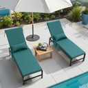 Pellebant Outdoor Lounge Chair Cushions with Pillow & Pockets, 72" x 21"