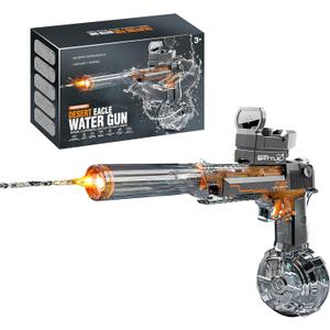 CY05 Electric Water Gun with Lights, Induction Light-Emitting Muzzle, 425ml Water Tank, 26-33Ft Range for Kids Ages 3+ (Grey)